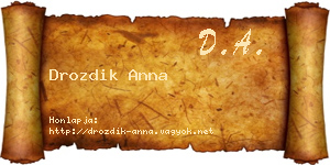 Drozdik Anna névjegykártya